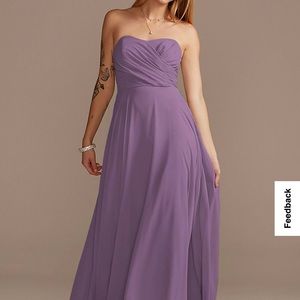Strapless Full Skirt Bridesmaid Dress in Wisteria (Purple) size 0